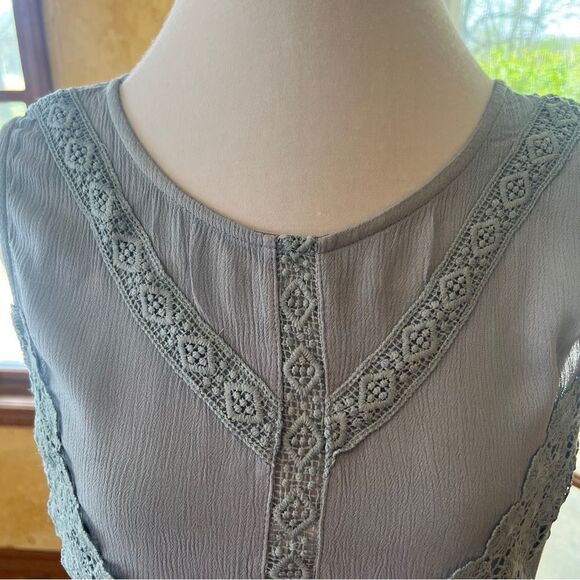Self Esteem sage Green crochet Trimmed Top w/ cute bow behind women's XL - Picture 4 of 11